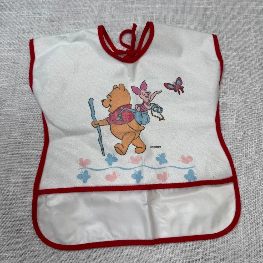 VTG Disney Winnie the Pooh Piglet Coverall Bib First Years Unisex Crumbs Catcher